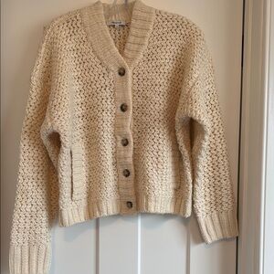 Madewell Cream Knit Cardigan Sweater
